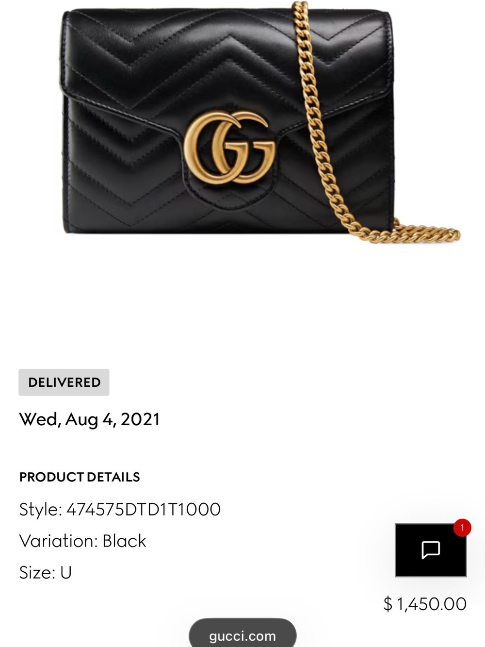 Gucci Black Chevron Marmont Crossbody Bag - Picture 14 of 16